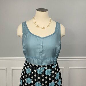Nine West 100% Silk Light Blue Office Blouse